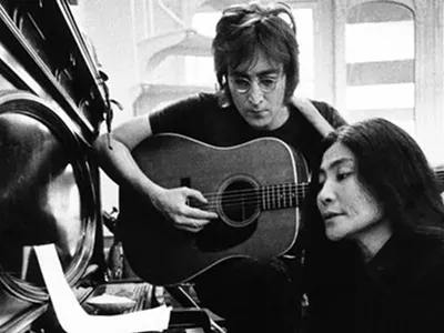 John Lennon and Yoko Ono in New York during the 1970s.